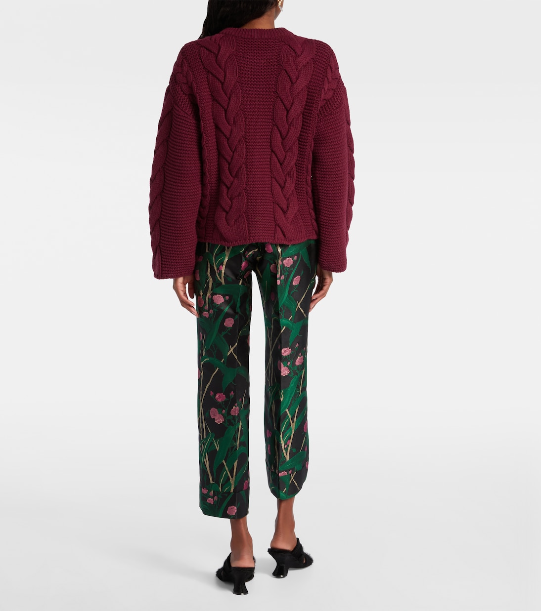 Portrait embellished wool-blend cardigan | La DoubleJ