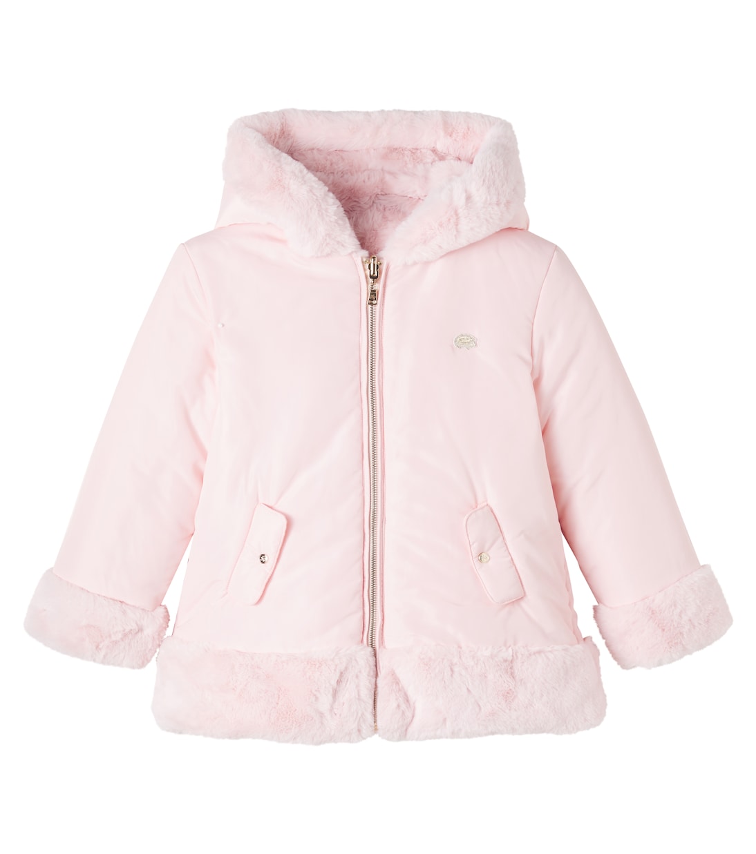 Reversible faux fur-trimmed puffer jacket | Tartine et Chocolat