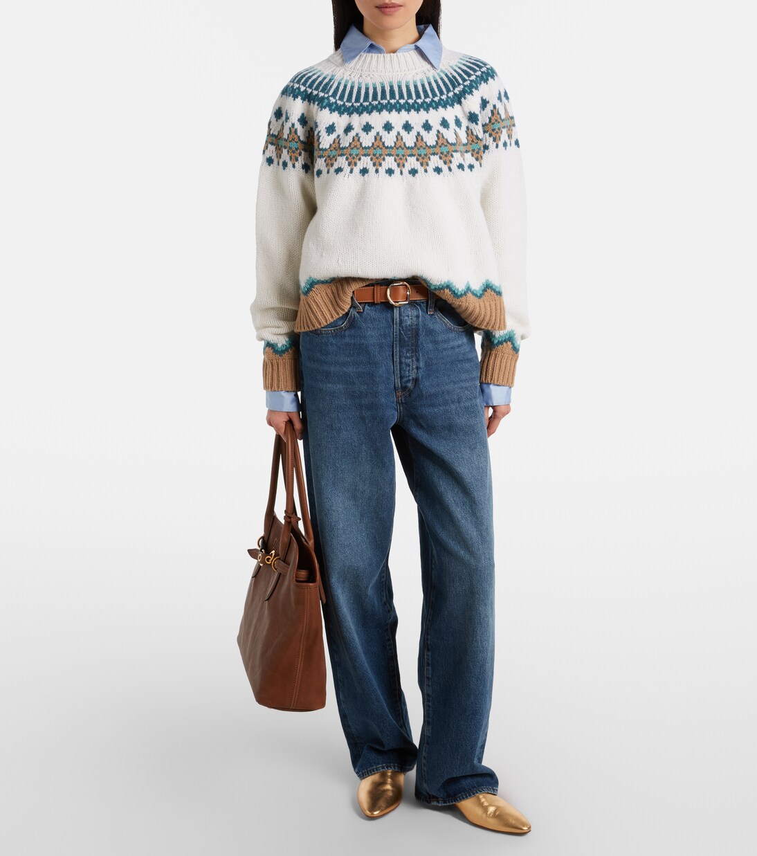 Jeans anchos Detour de tiro alto | Frame