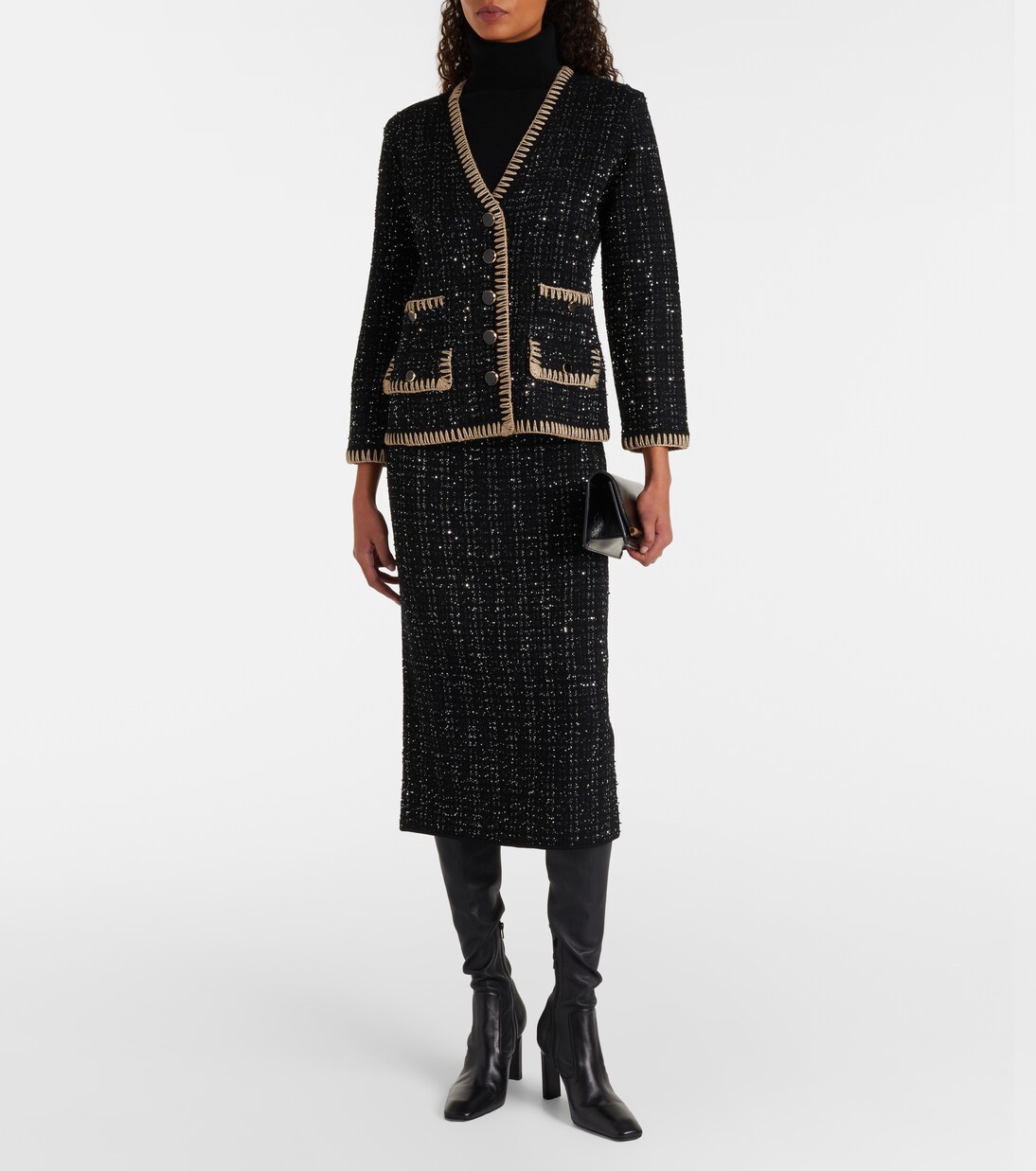 Corbin tweed midi skirt  | Veronica Beard