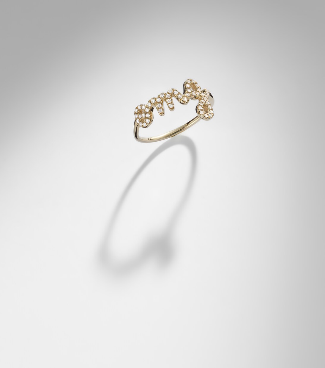 Omg Script 14kt gold ring with diamonds | Sydney Evan