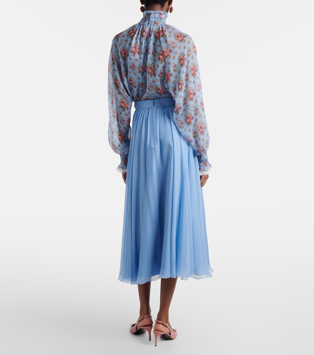 Midirock aus Seiden-Chiffon | Dolce&Gabbana