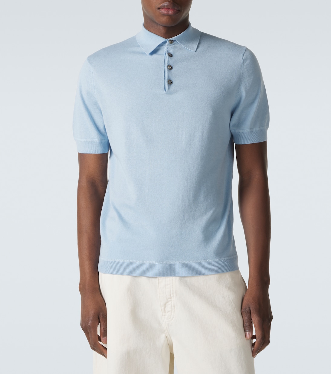 Polo en coton, soie et cachemire | Allude