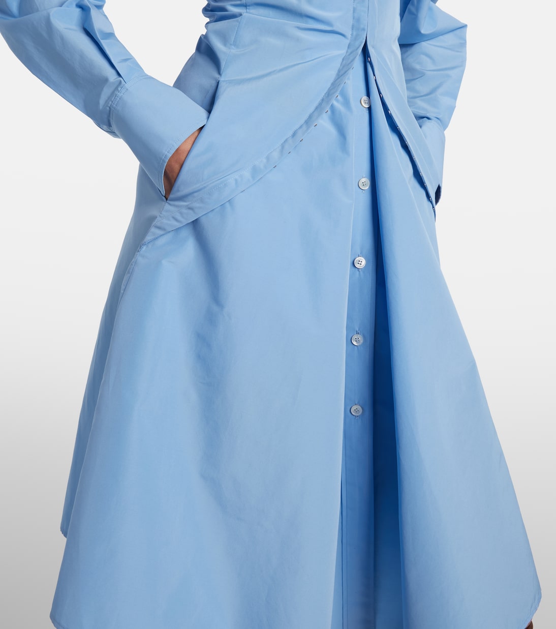 Draped cotton-blend poplin shirt dress | McQueen