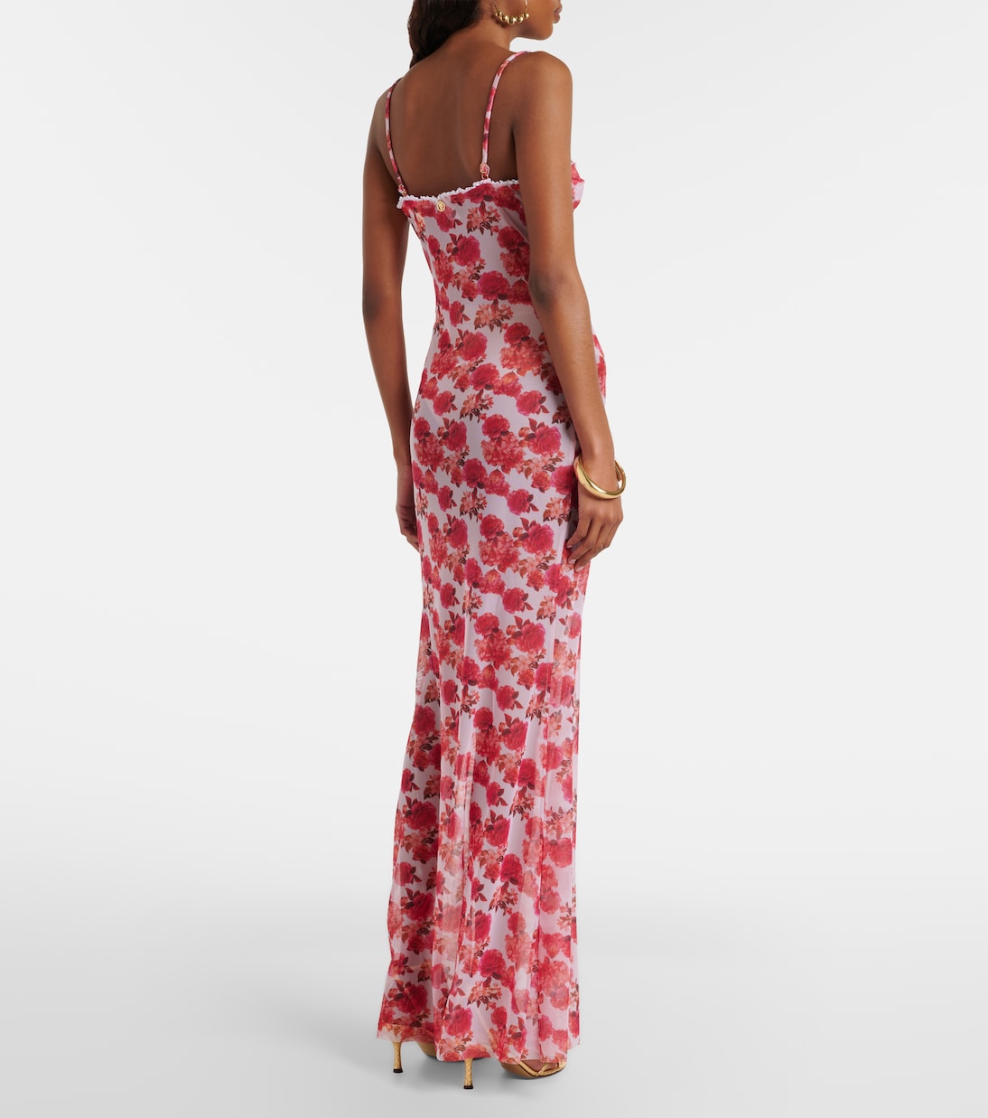 Solay floral lace-trimmed maxi dress | Bananhot