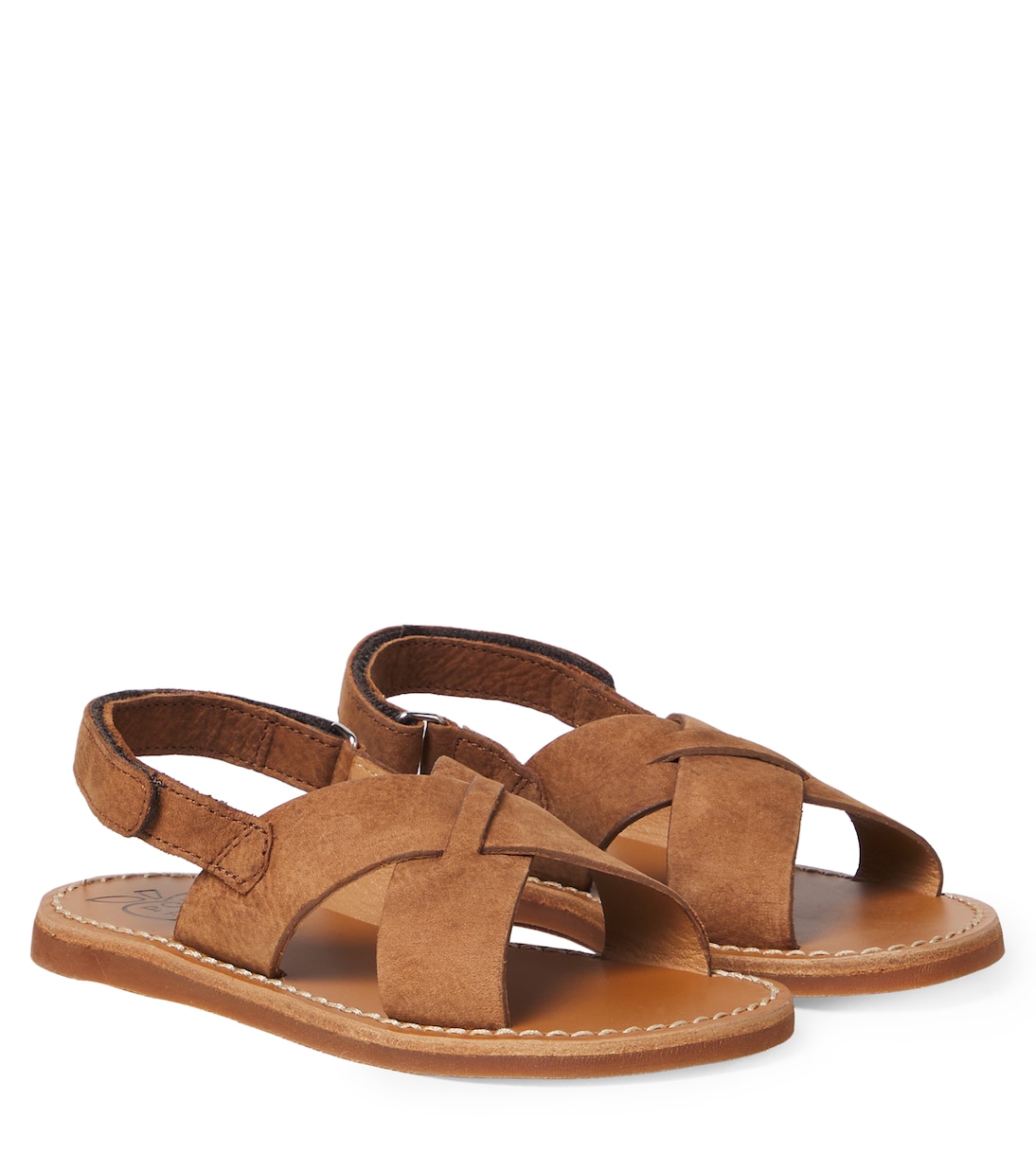 Plage-Stitch Cross suede sandals | Pom d'Api