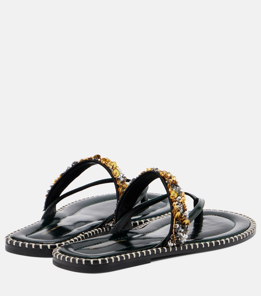 Sandalen aus Leder mit Pailletten | Dries Van Noten