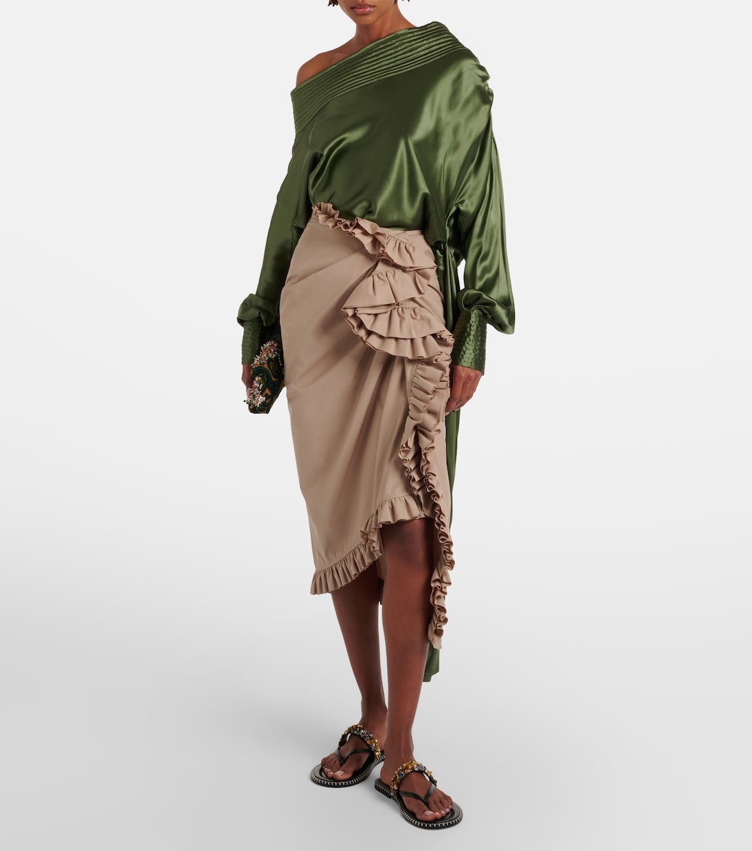 Sandalen aus Leder mit Pailletten | Dries Van Noten