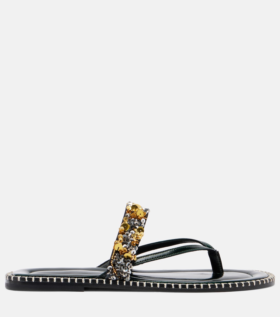 Sandalen aus Leder mit Pailletten | Dries Van Noten