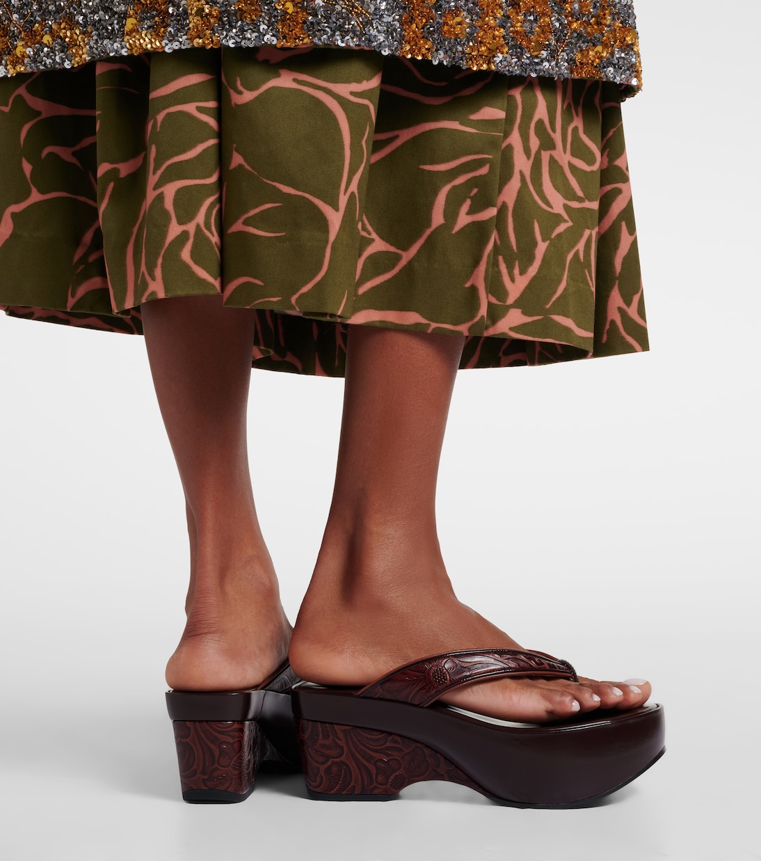 Embossed leather thong sandals | Dries Van Noten