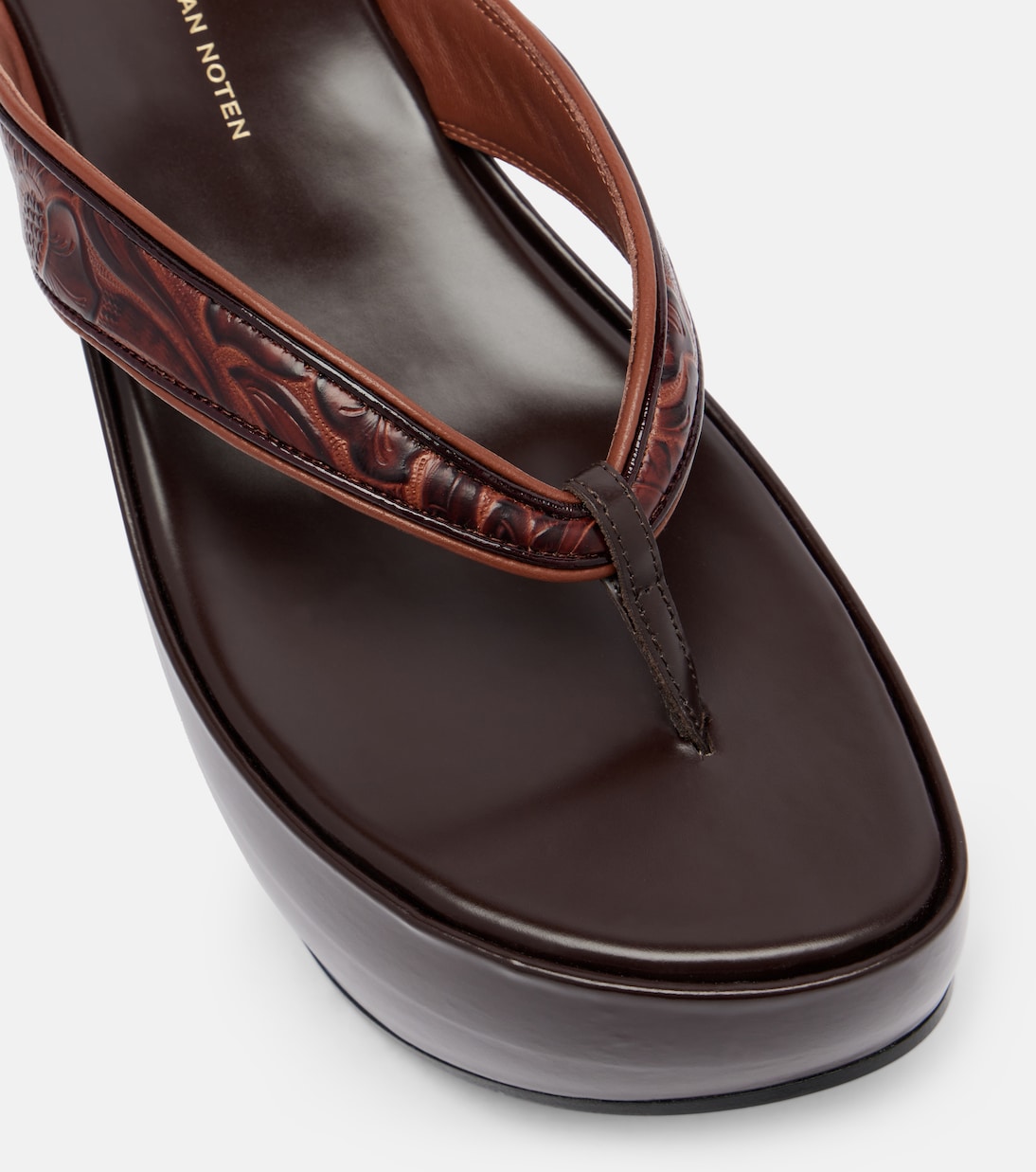 Embossed leather thong sandals | Dries Van Noten