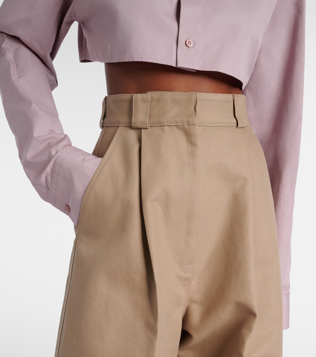 Cotton gabardine wide-leg pants | Balenciaga