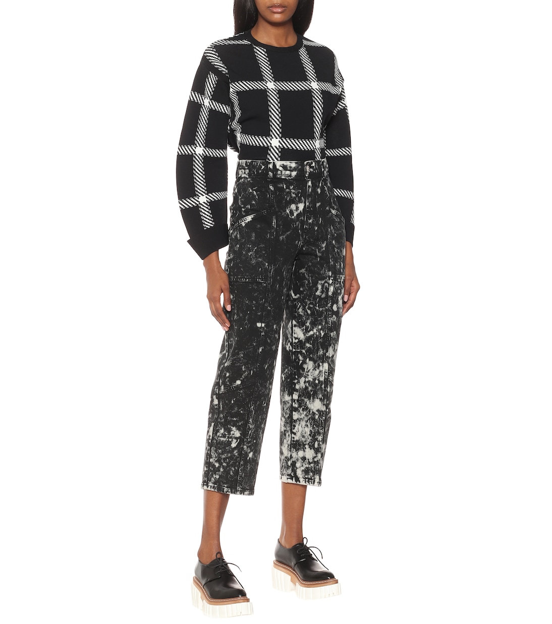 Galaxy printed high-rise cropped jeans | Stella McCartney