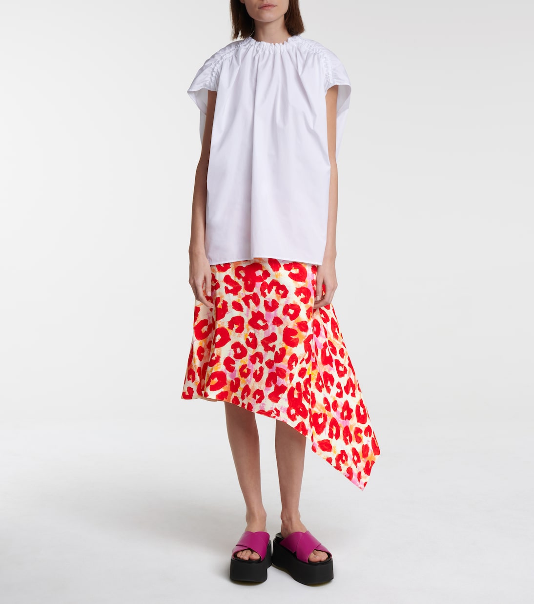 Leopard-print sablé midi skirt | Marni