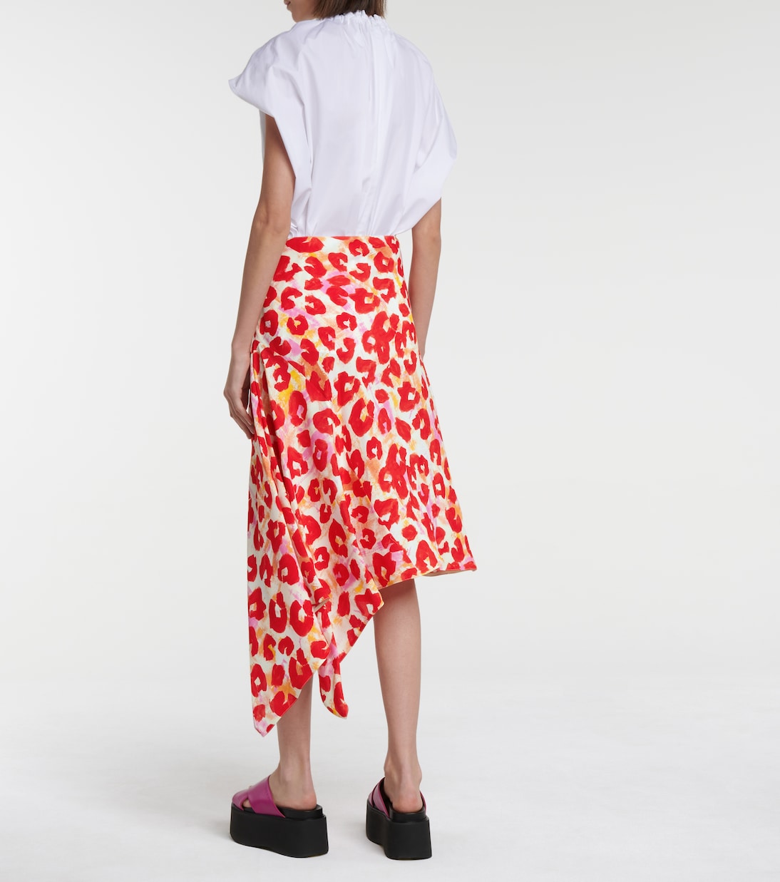Leopard-print sablé midi skirt | Marni