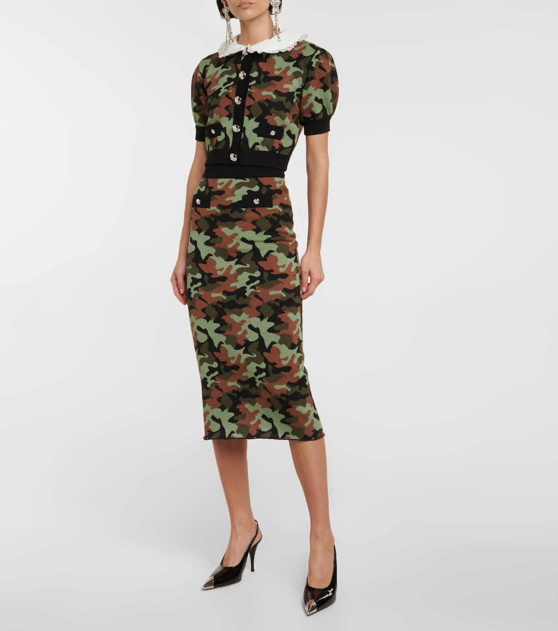 Falda midi de camuflaje | Alessandra Rich
