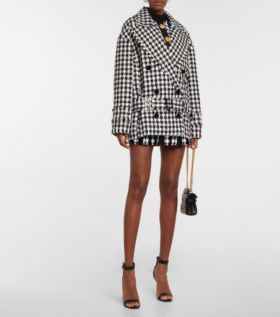 Houndstooth tweed pea coat | Balmain