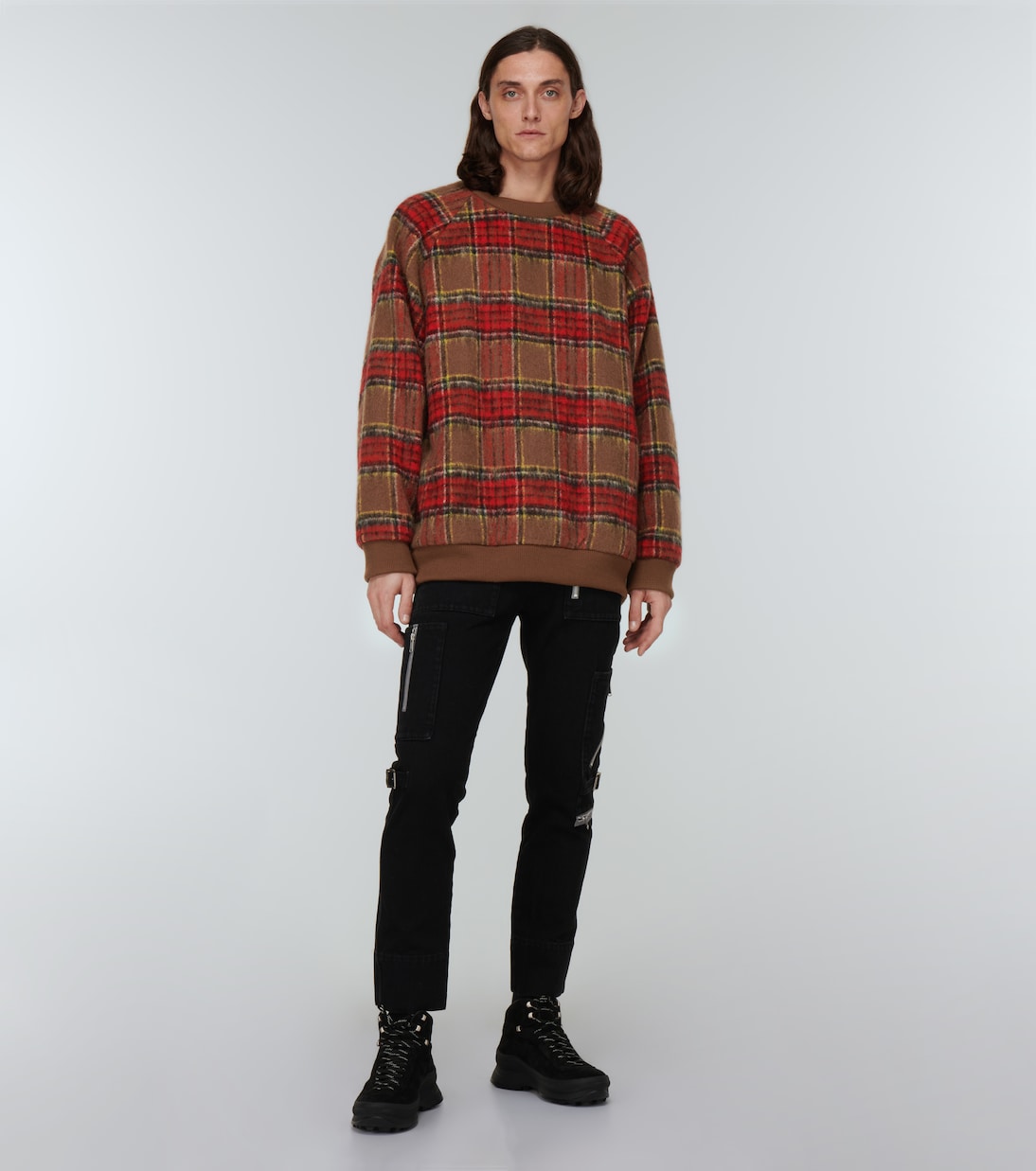 Checked wool-blend flannel sweater | Undercover