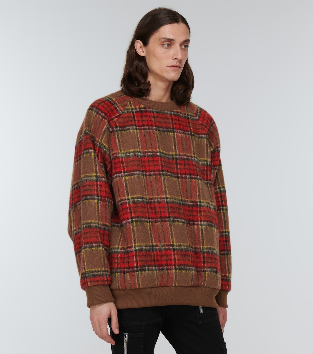 Checked wool-blend flannel sweater | Undercover