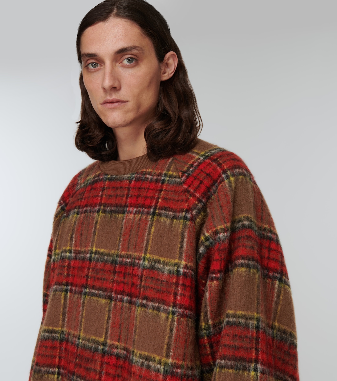 Checked wool-blend flannel sweater | Undercover