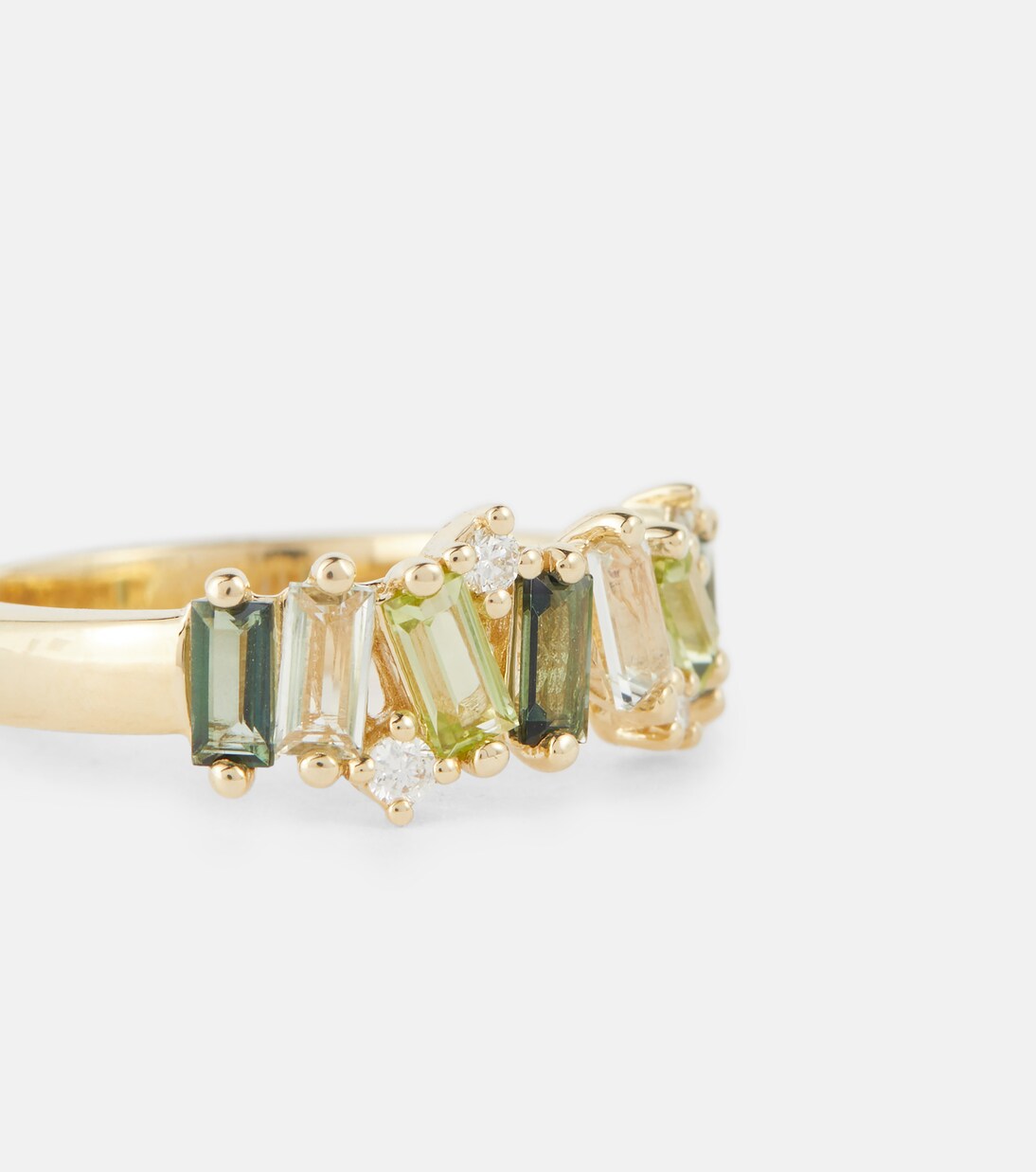 Anello Amalfi in oro 14kt con diamanti, topazio, peridoto e ametista - Collezione Suzanne Kalan per giovani trendy