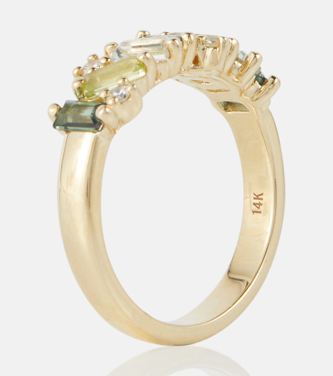 Anello Amalfi in oro 14kt con diamanti, topazio, peridoto e ametista - Collezione Suzanne Kalan per giovani trendy