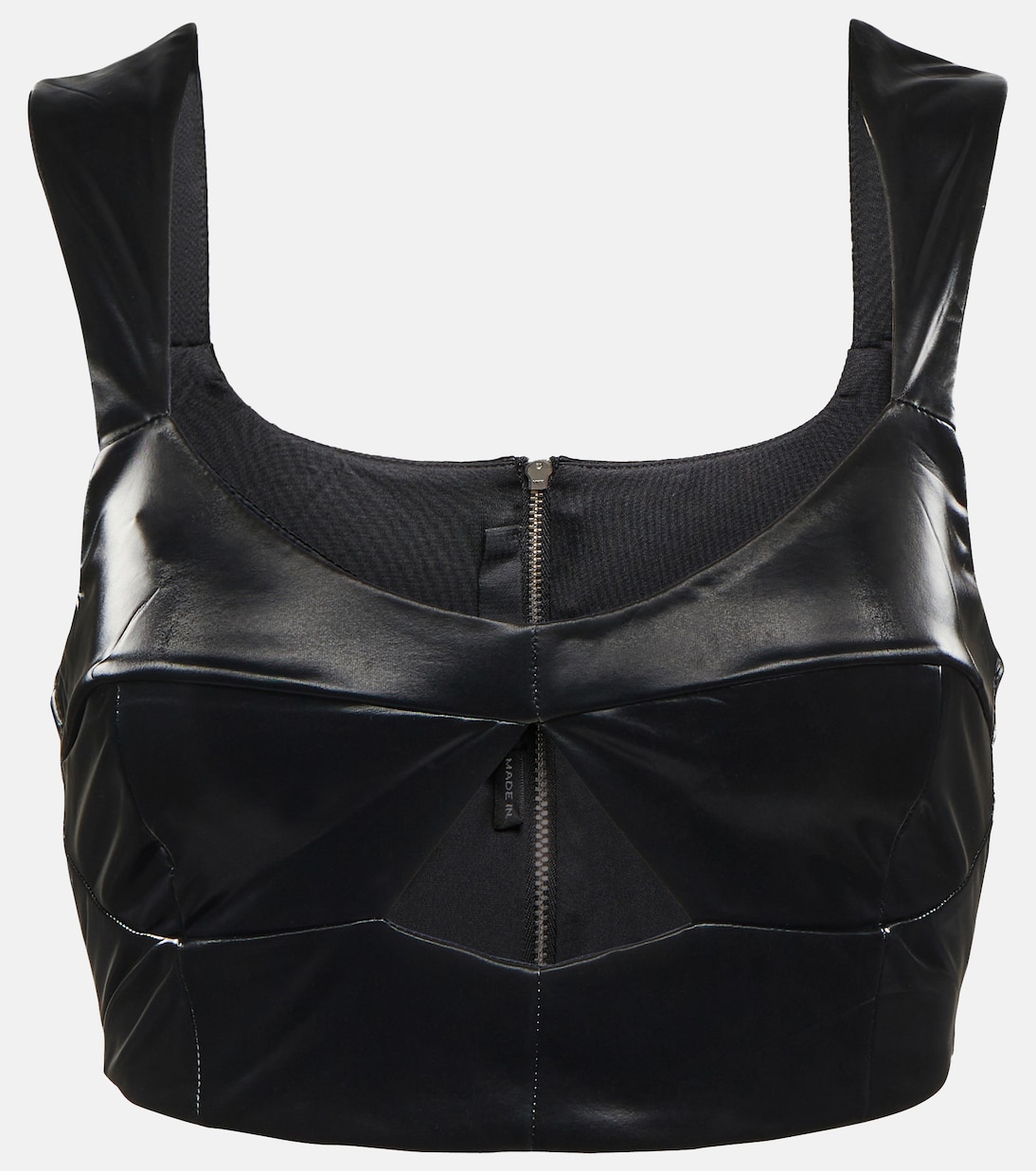 Cropped-Top aus Lederimitat | Rotate