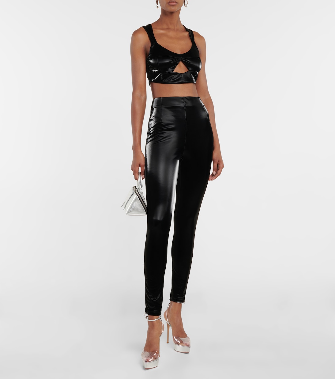Cropped-Top aus Lederimitat | Rotate