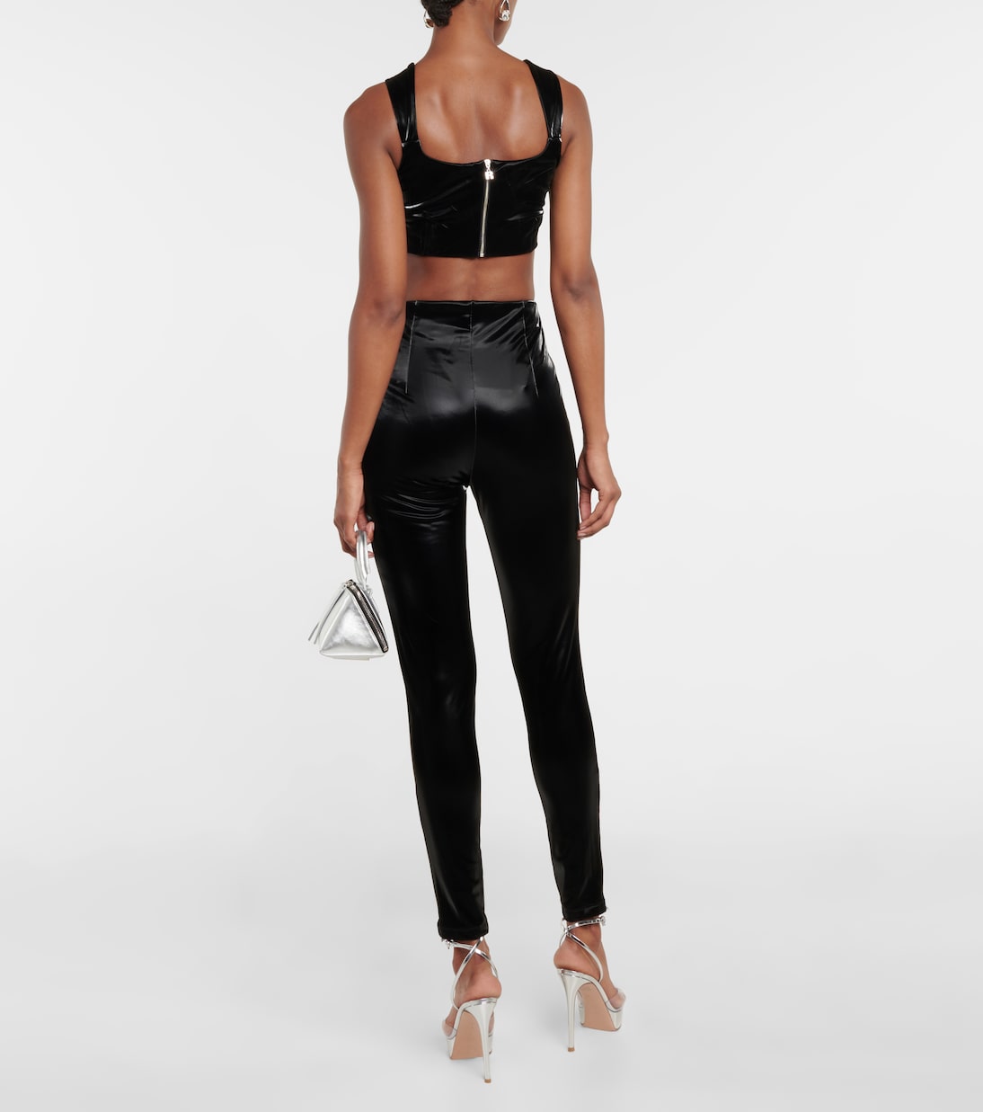 Cropped-Top aus Lederimitat | Rotate