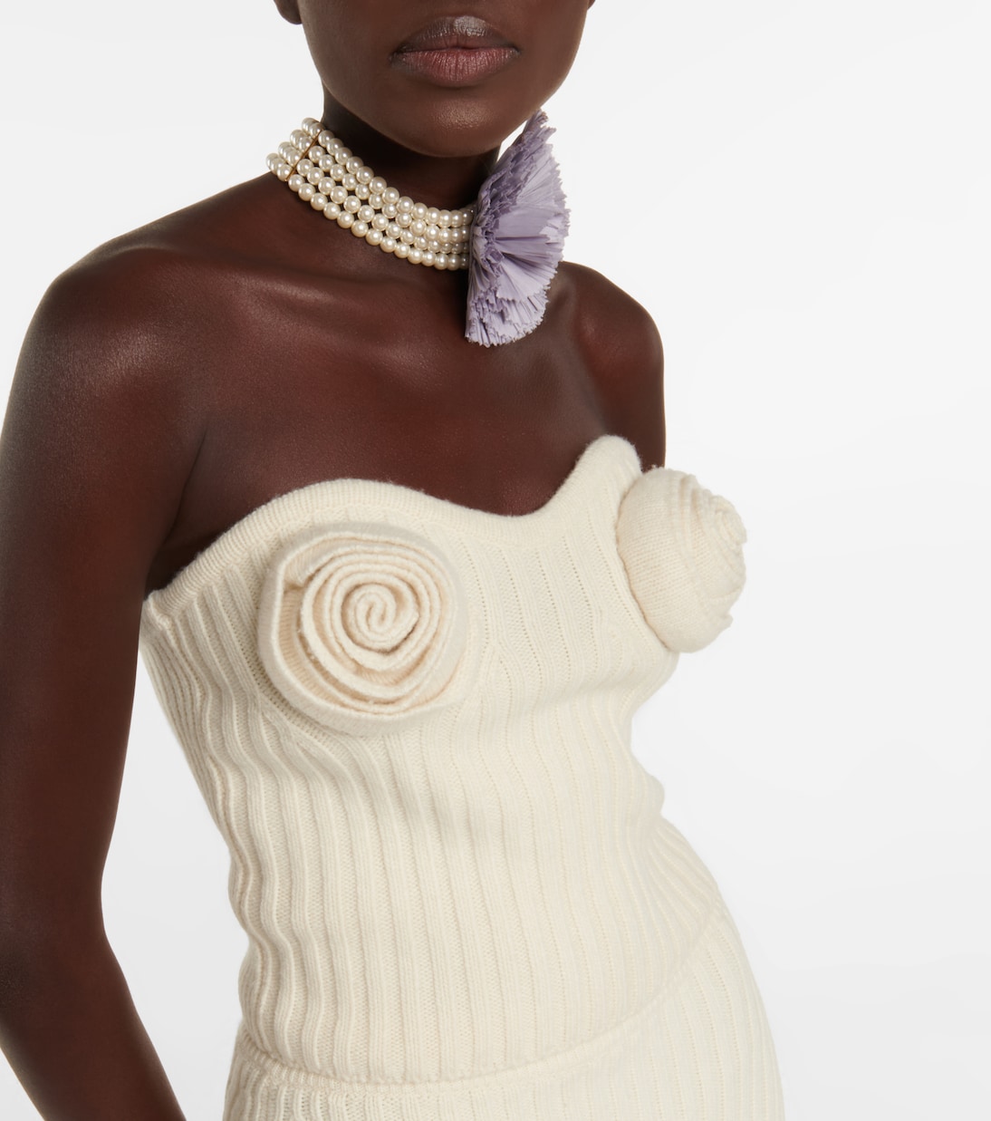 Bustier de lana con apliques florales | Blumarine