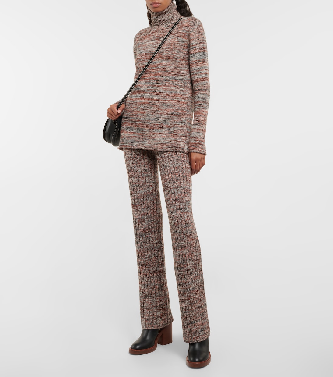 Pantalon flare en cachemire et laine | Chloé