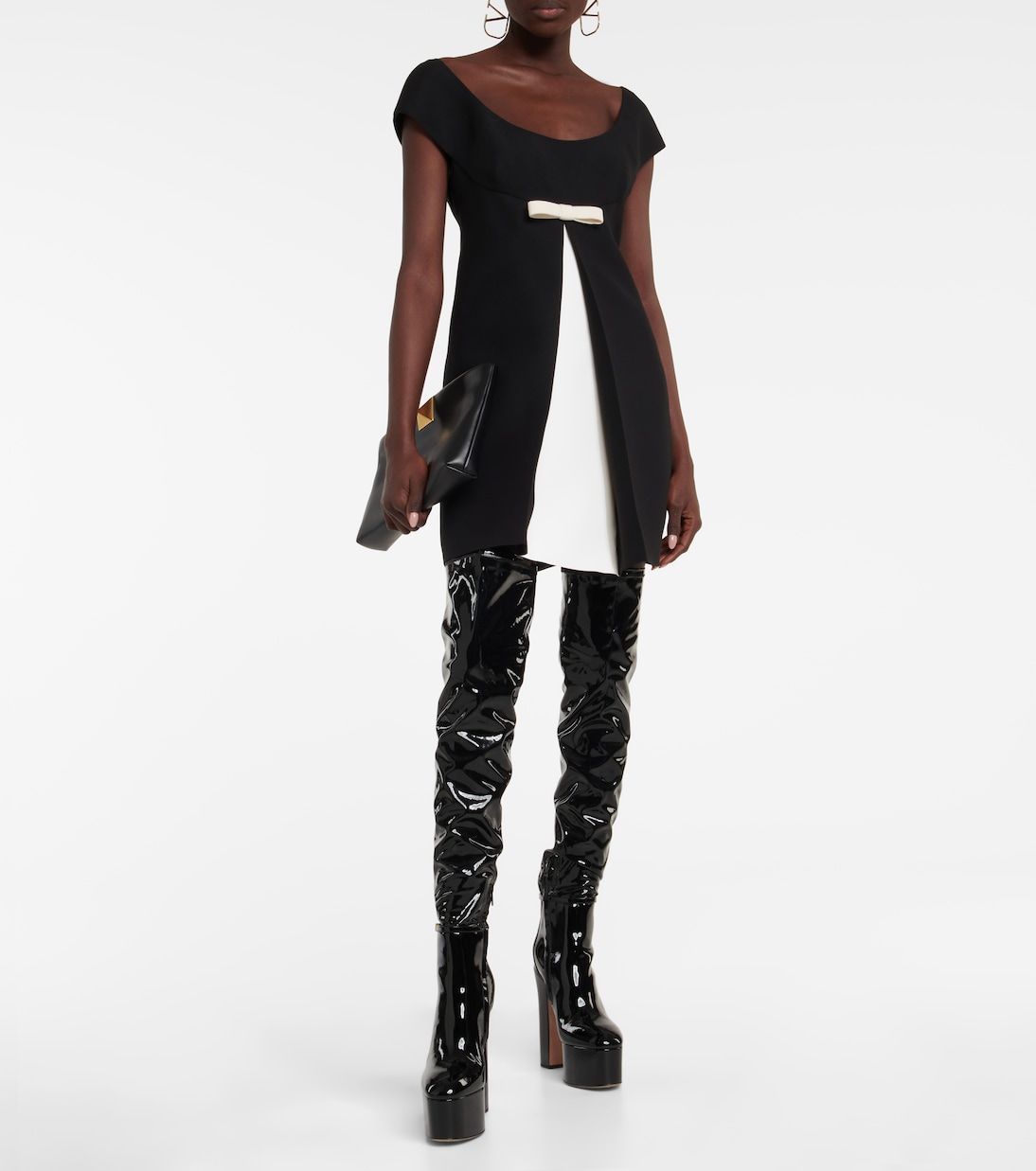 Tan-Go patent leather over-the-knee boots | Valentino Garavani