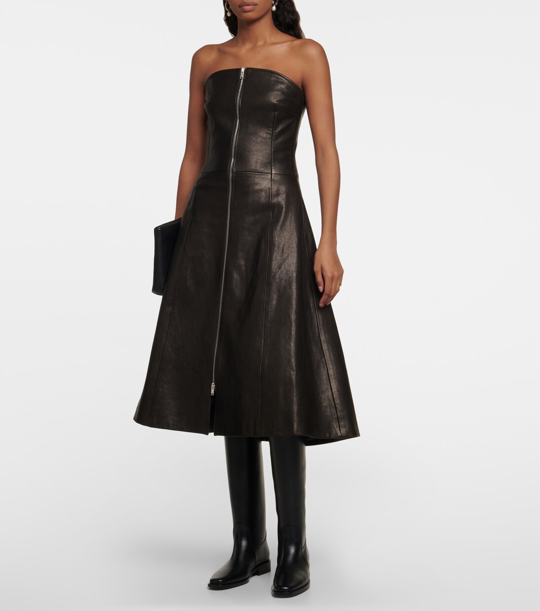 Abito midi Valerie in pelle | Khaite