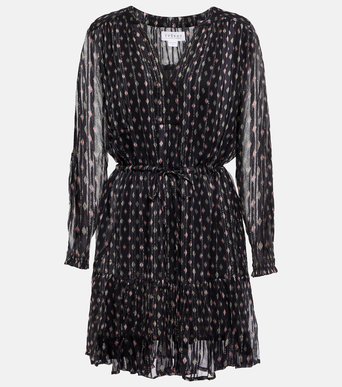 Printed chiffon minidress | Velvet