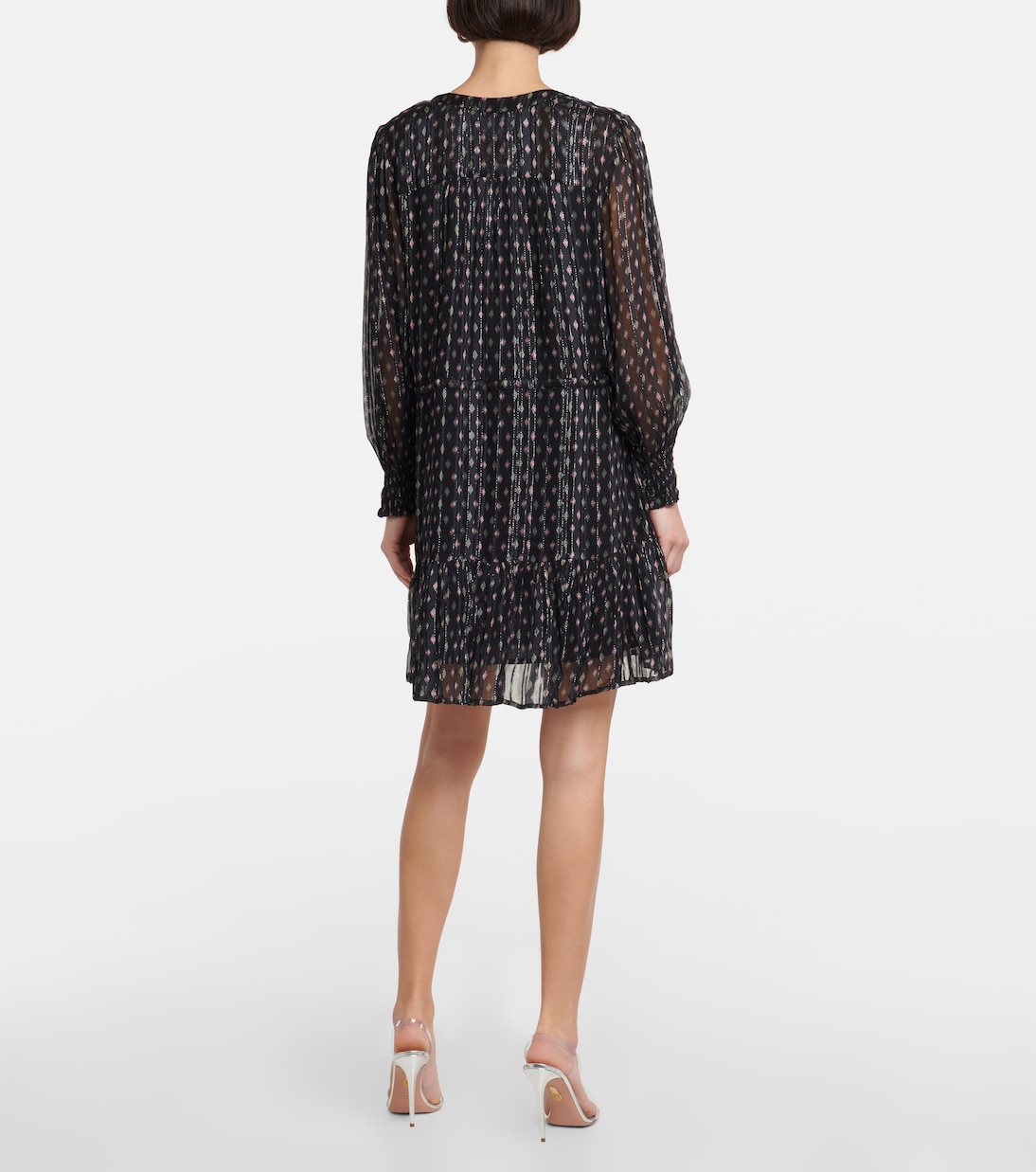 Printed chiffon minidress | Velvet