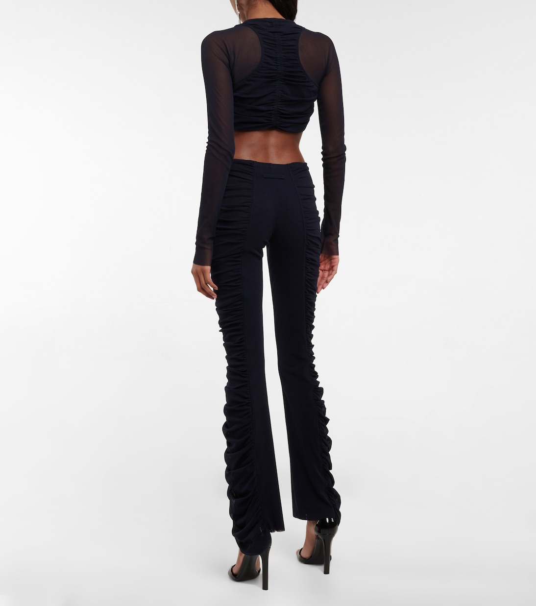 Ruched mesh crop top | Jean Paul Gaultier