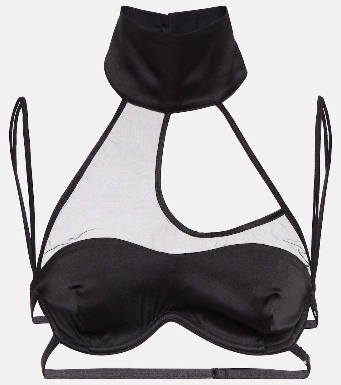 Top in raso con pannelli in mesh | Didu