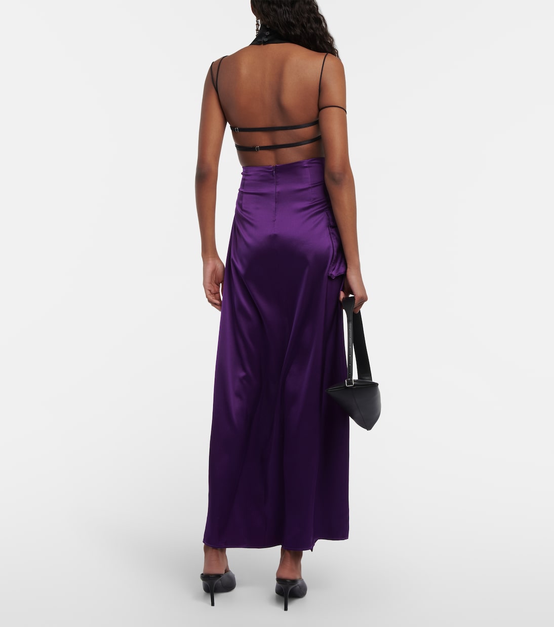 Top in raso con pannelli in mesh | Didu