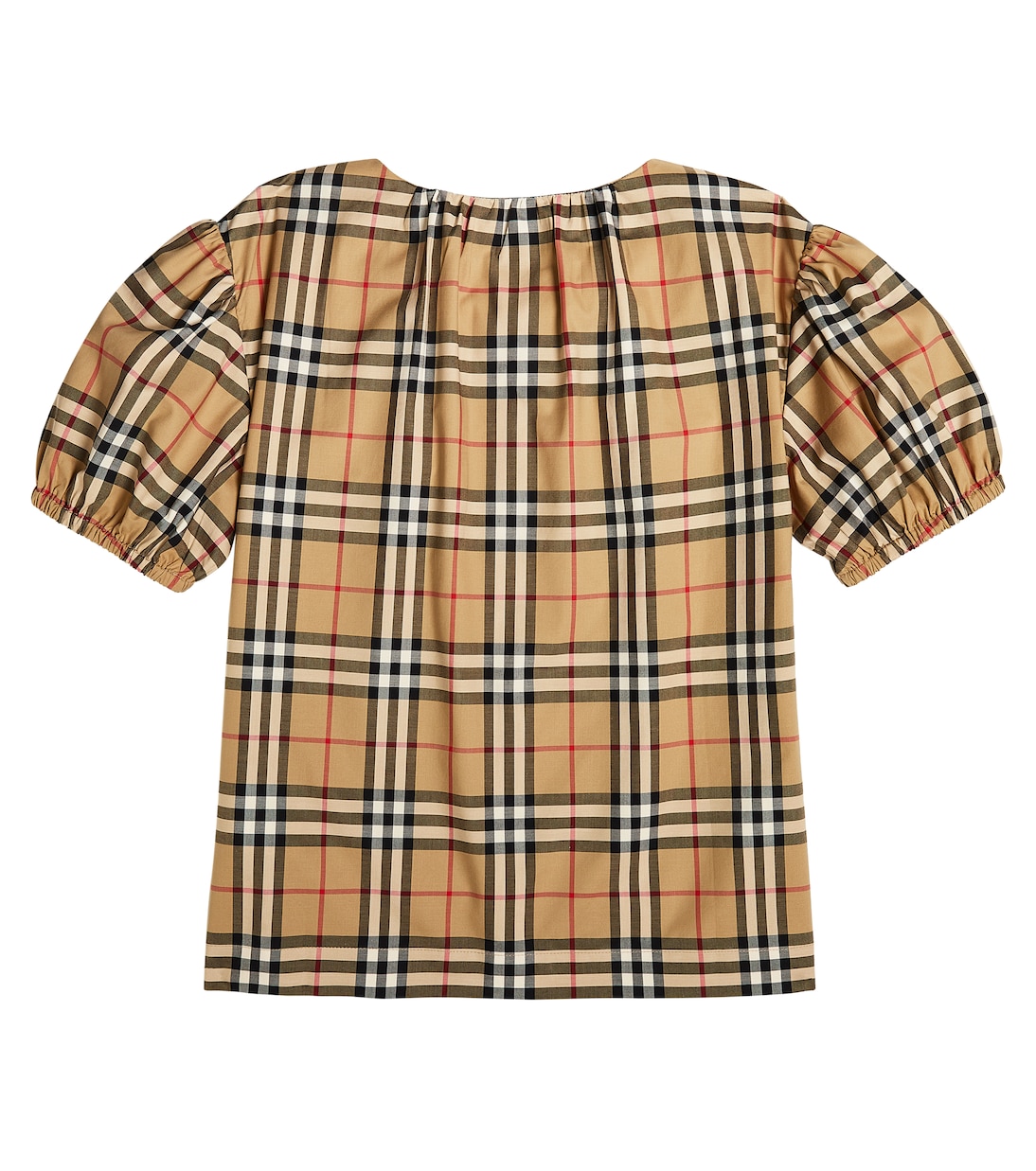 Blusa en mezcla de algodón con Burberry Check | Burberry Kids