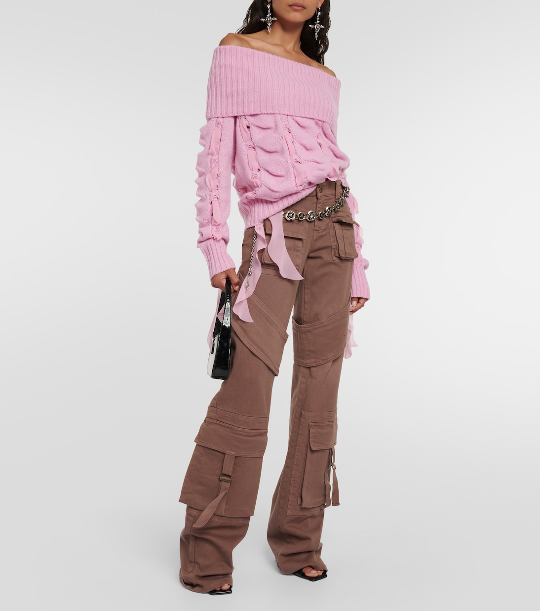 Pullover in lana con scollo bardot | Blumarine