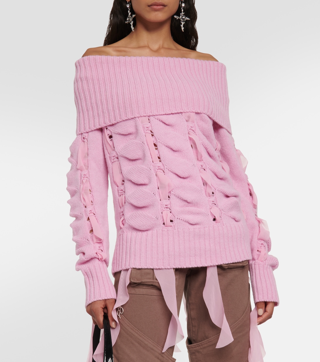 Pullover in lana con scollo bardot | Blumarine