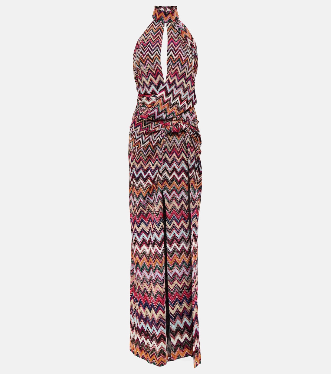 Vestido largo de lamé en zigzag | Missoni