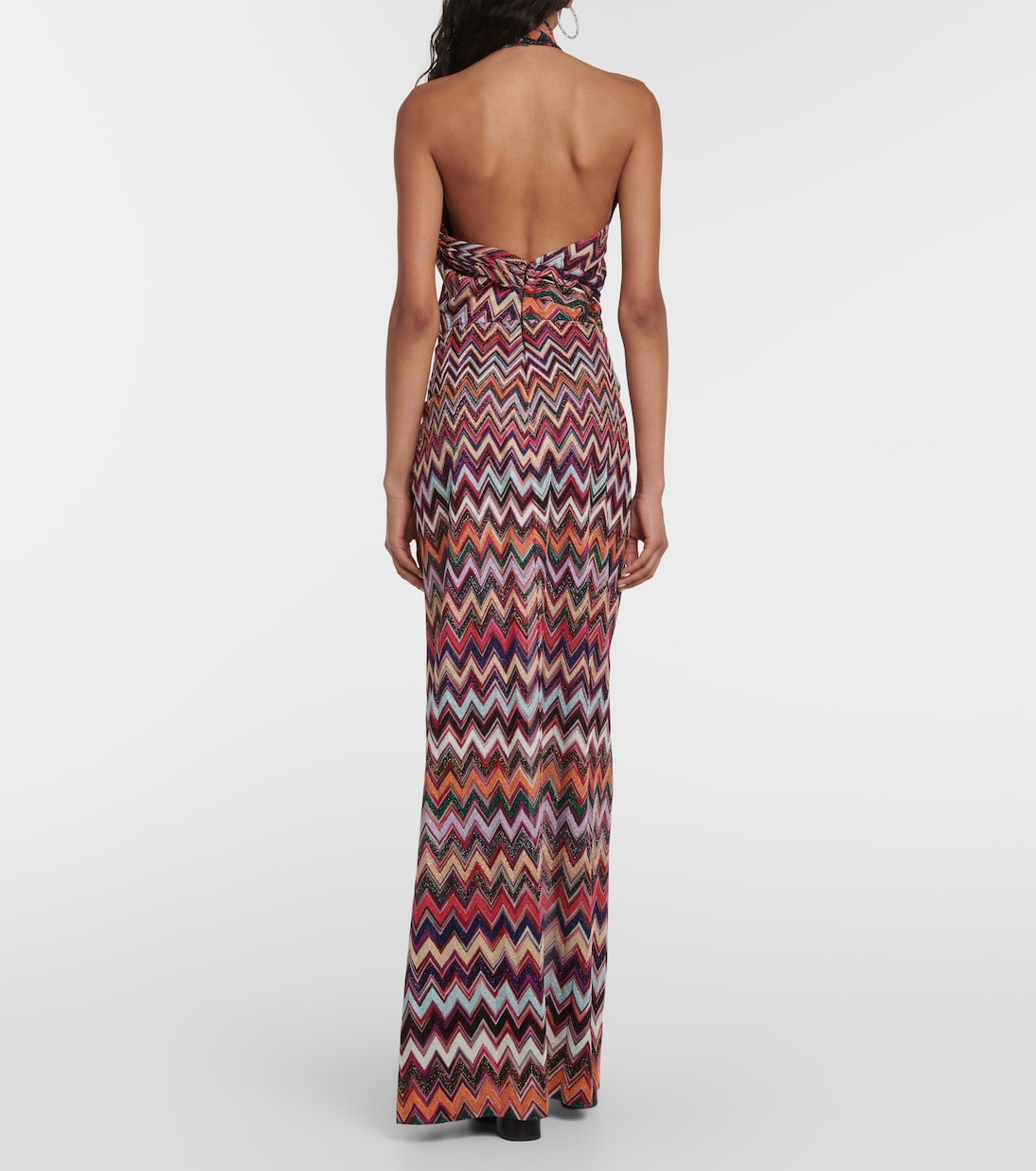 Vestido largo de lamé en zigzag | Missoni