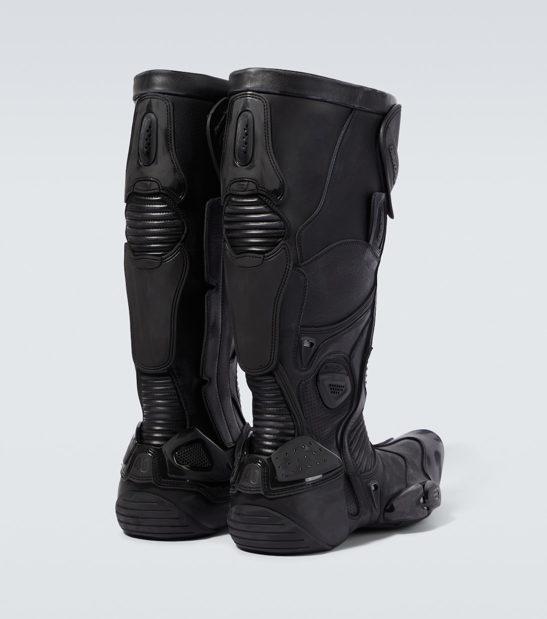 Biker embossed leather knee-high boots | Balenciaga