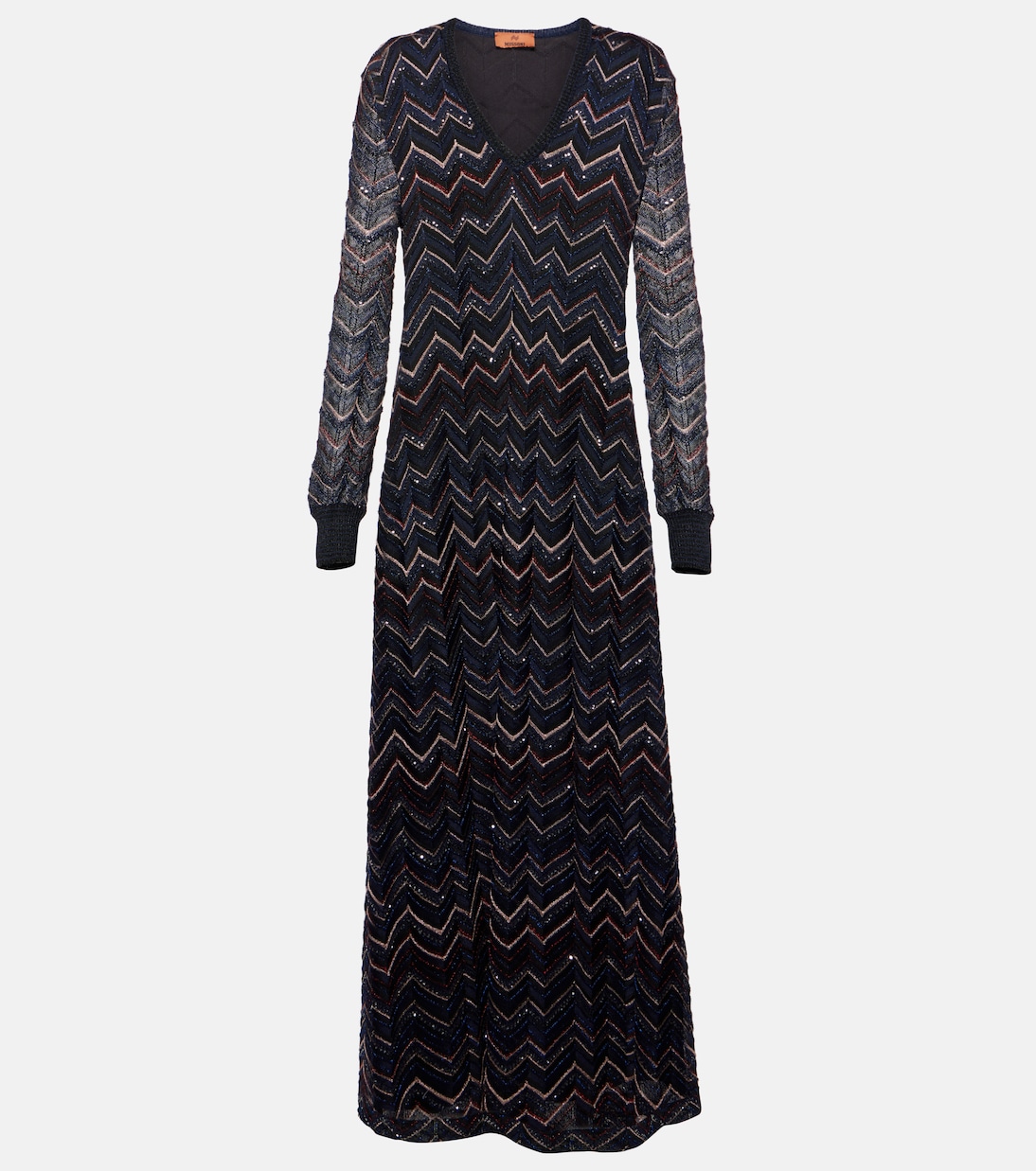 Abito lungo a zig-zag con paillettes | Missoni