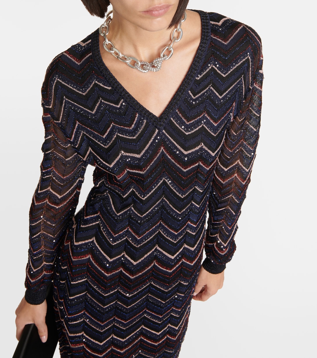 Abito lungo a zig-zag con paillettes | Missoni