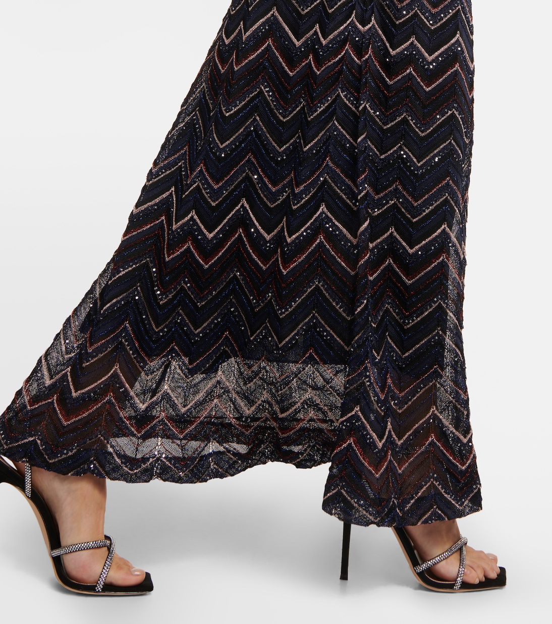 Abito lungo a zig-zag con paillettes | Missoni
