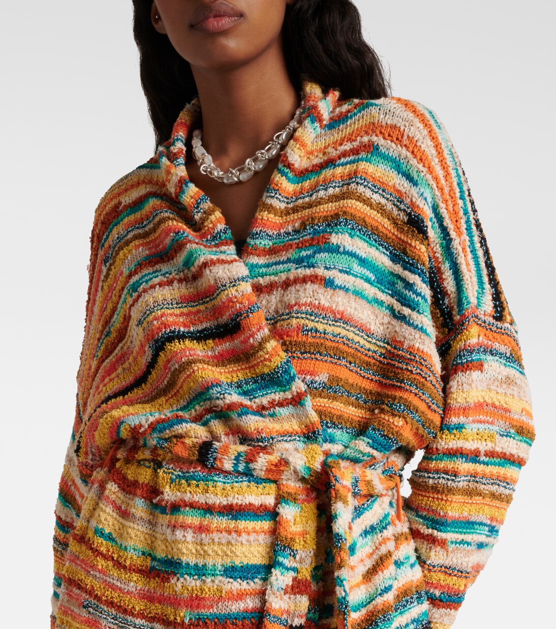 Madurai Stripes intarsia cotton-blend cardigan | Alanui
