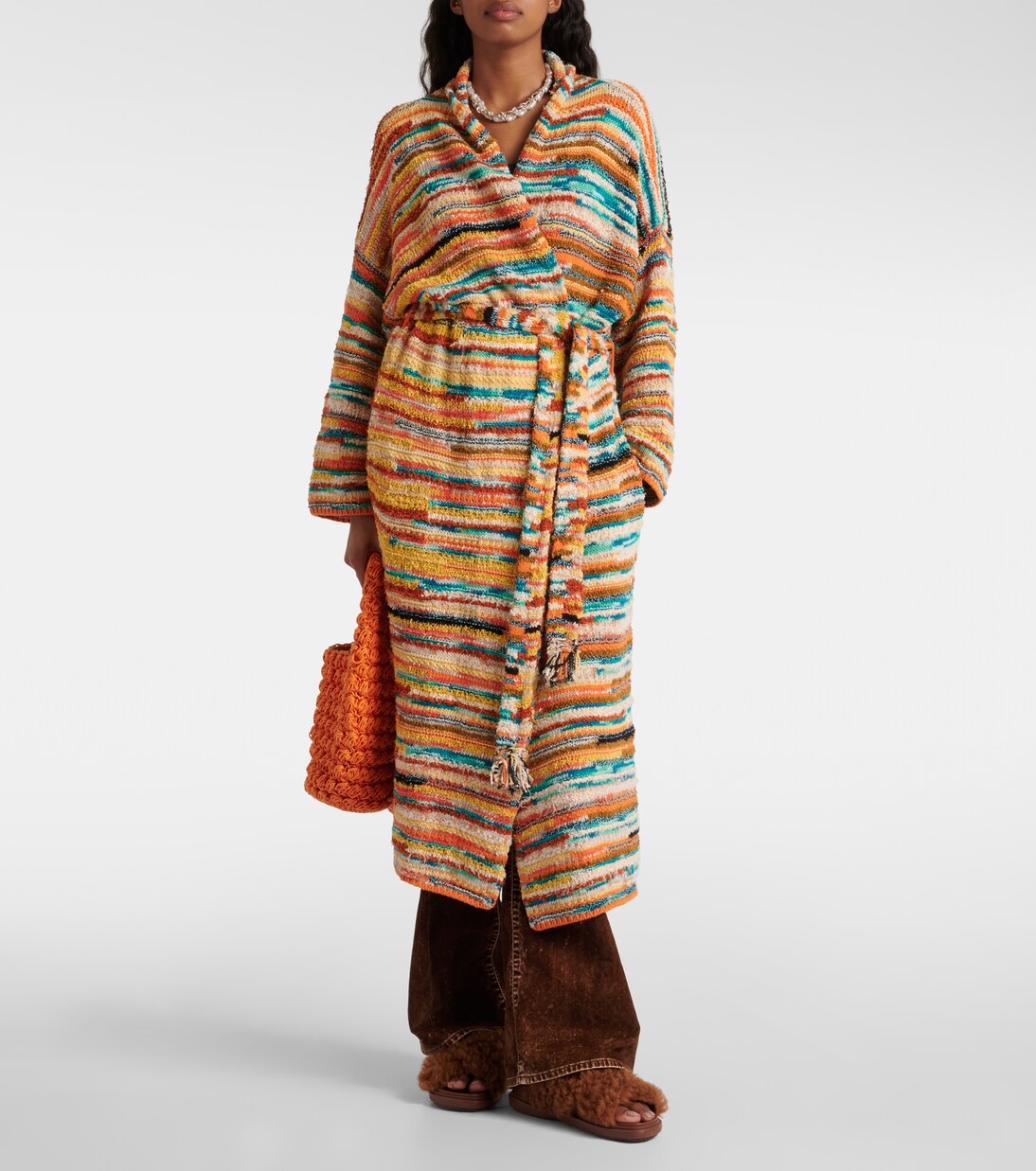 Madurai Stripes intarsia cotton-blend cardigan | Alanui