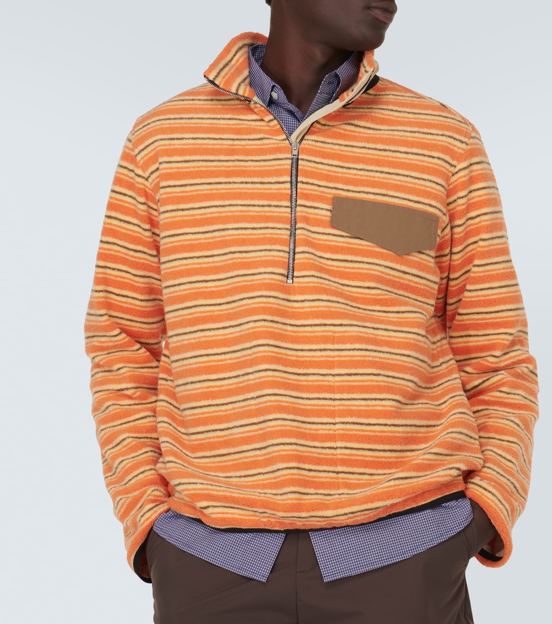 Pullover Kragi in cotone a righe con zip | Ranra